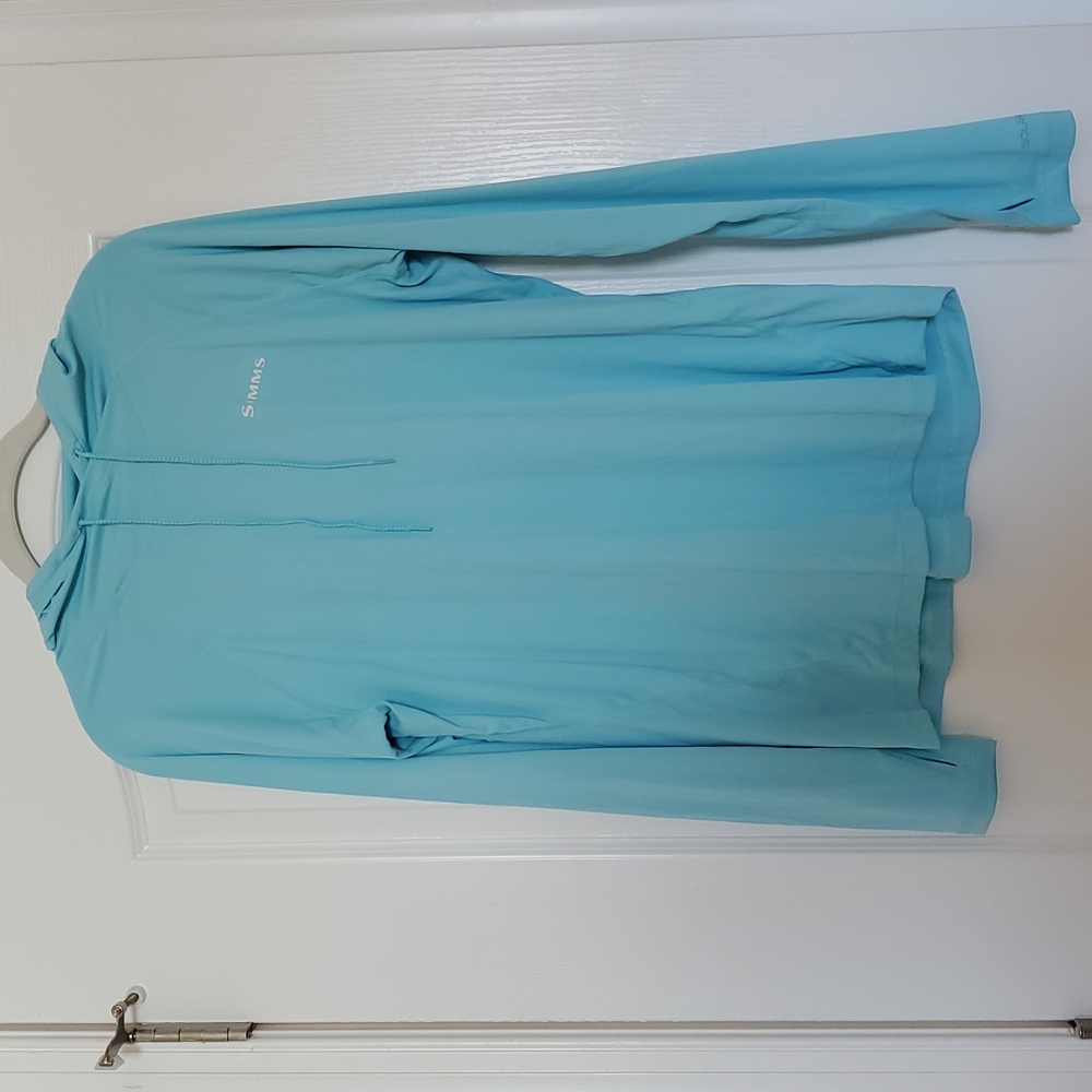 Simms Aqua Long Sleeve Hooded Sun Shirt